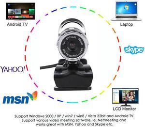 Definition Web Cam  USB HD Webcam With Micro 360 Degrees Clip-On Camera For Skype Computer Youtube PC Laptop Windows XP