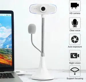 HD Webcam Desktop with Microphone Vertical Camera Work Home Telecamera Video Meeting USB Web Cam For Computer PC Laptop 20Ar