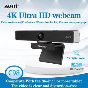 C98 4K HD Webcam For Video Conference streaming Recording 5X Digital Zoom Web Camera Teaching Training Web cam for Windows