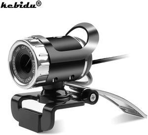 Webcam 0.3 Megapixel High Definition Camera Web Cam 360 Degree Webcam USB MIC Clip-on for Laptop Desktop Computer Accessory