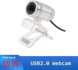 2.0 Webcam 5 Megapixel HD Camera Web Cam with MIC Clip-on 360 Degree for Desktop Skype Computer PC Laptop Transparent