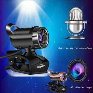 Webcam HD Camera Web Cam MIC Clip-on for Computer Laptop Web Camera 360 Degree  Camera