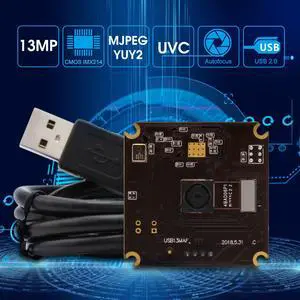 13MP USB Webcam, MJPEG 10fps 3840x2880 No distortion Web Cam Autofocus Industrial USB Camera Module for Computer PC Laptop