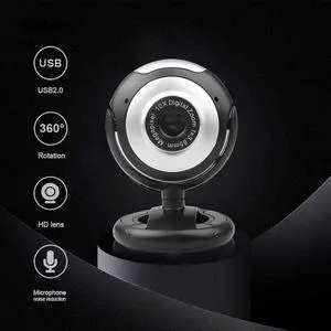 HD Webcam USB 2.0  Video Web Camera 10X Digital Zoom 360 Degree Rotation Clip-on Computer Webcam with MIC for PC Laptop Camera