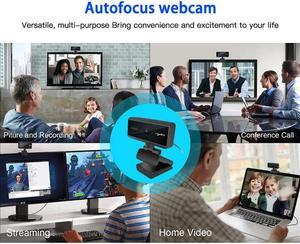 1080P Computer Video Recording Webcam 5 Megapixel  Web Camera Auto Focus Webcam With Microphone