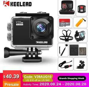 V39 action camera 4K / 60FPS 20MP 2.0 LCD EIS Dual MIC WiFi webcam waterproof Pro Helmet cam Sport camera