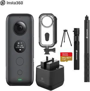 360 ONE X Sports Action Camera with Venture Case &Battery Charger 5.7K Video VR  360 Panoramic Camera 18MP Photo