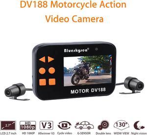 DV188 Action Sports Camera 1080P Video DVR Waterproof Bike Motorcycle Car Vehicle Cam Dual Lens Dash camera Camcorder