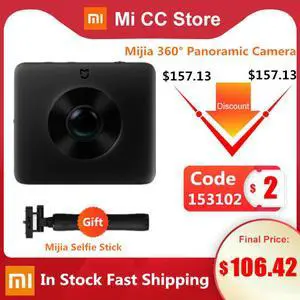 In Stock  Mijia Sphere 360º Panorama Camera Ambarella 3.5K Video Recording 1600mAh View Action Sports Camera Kit
