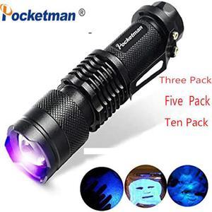 300 LM Mini UV Flashlight LED Torch One Mode Blacklight Zoomable UV-Ultraviolet Light LED Torcia Linterna Aluminum Lamp