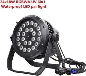 24x18w  IP65 waterproof led Par Lights RGBWA UV 6in1 LED PAR DMX512 control professional stage lights  DJ equipment disco lights