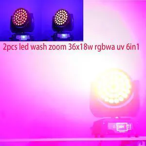 2pcs/lot 4pcs/lot led wash zoom 36x12w rgbw 4in1 or 36x18w rgbwa uv 6in1 moving light stage wash dj moving head equipment