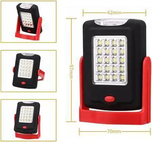 23 LEDs Portable LED Work Flashlight Torch Lantern Working Light Stand 2 Modes Camping Handy Lamp Inspection With Magnet Hook