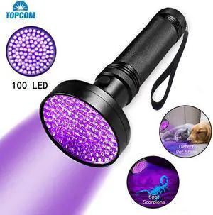 100 LED UV Flashlight Super Bright 10W 395nm Ultraviolet Lantern 6*AA UV Torch Light For Money Bed Bugs Scorpion Detect