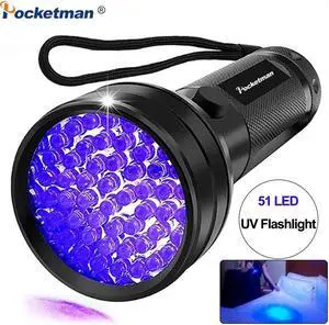 UV Flashlight Black Light, 51 LED 395 nM Ultraviolet Torch Blacklight Detector for Dog Urine, Pet Stains and Bed Bug