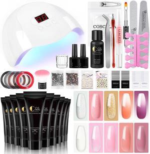 Nail Kit 21Colors Gel For Extension UV LED Lamp Cure Brushes For Manicure Base And Top Stamping Nail Art Tools