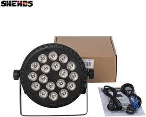Alloy LED Par 18x18W RGBWA+UV 6in1 LED Par Can Sound Action Flat Par Light DMX Stage Lights Or Party KTV Disco DJ Lamp