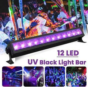 12LED Christmas Party Bar Club Home Decor Stage Light Night Lamp DJ Disco Easy Use UV Black With Rack Blacklight Integrated