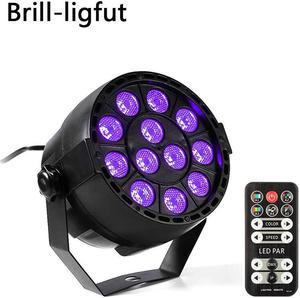 Sound Active 36W UV 12 LED Stage Lights DMX512 Master-slave Ultraviolet Black Par Disco Light  for Party Wedding KTV Club