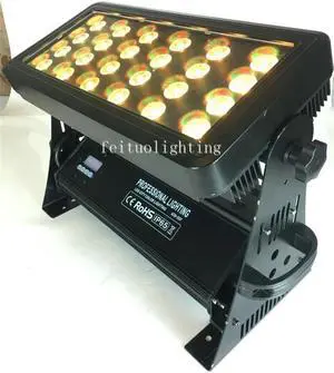 4pcs IP65 Waterproof RGBWA UV 6 in 1 24x12W Battery Wifi Led Wall Washer Outdoor LED City Color Light/ LED Flood Lighting DMX