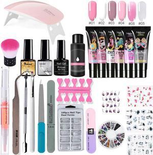 Nail Lamp Crystal Jelly Nail Art Kit Manicure Set Extend Builder Poly Gel Kits Finger Nail Extension UV LED Acrylic Builder Gel