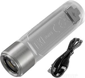 TIKI CRI White + UV Light Rechargeable LED Keylight  300 Lumens Built-in Li-ion Battery Mini Body Fingertips Flashlight