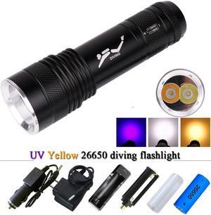flashlight LED rechargeable 395 UV flashlight torch underwater light xml t6 l2 18650 26650 AAA battery bicycle light