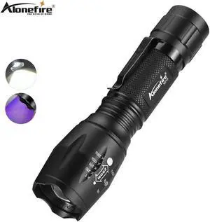 X015 LED UV Flashlight Ultraviolet Ultra Violet Detector Pet Urine Stains Clothing Catch Scorpions  Zoom Function torc