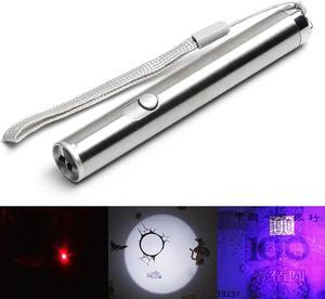 3 in 1 Tactical Flashlight Portable Multifunction Mini Pocket LED Laser UV Pen Torch Powerful LED Flashlight Use AA battery