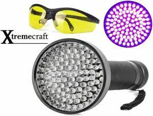 100 UV Black Light 395nM LED Flashlight For Cat Pet Urine Scorpion Detectors Battery Operated  UV Protective Safety Sunglass