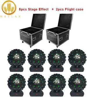 8pcs 5x18W RGBWA UV 6in1 LED Stage Light Effect With Flight Case Package For Professional DJ Show Performance