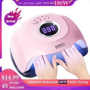 180W/72W UV LED Lamp Nail Dryer 45 LEDs UV Ice Lamp Dryer For Drying Gel Nail Polish Auto Sensor Timer Manicure Nail Lamp