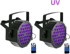 2pcs/lot 36 LEDs UV Stage Par Light /Disco DJ Projector Machine Party Wireless Remote Sound DMX Master-slave UV LED Stage Light