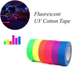 Black light Reactive Fluorescent Cloth Tape Glow in The Dark Neon Gaffer Tape 06in x 16ft Decorative Paper Tape for Party