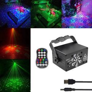 60 Patterns RGBUV Stage Lights Voice Control Led Disco Party Show Laser Projector Lights for Xmas Club Bar Halloween Wedding