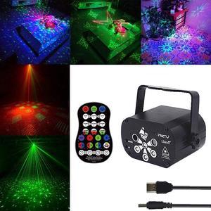 USB Rechargeable 120 Patterns Laser Projector Lights RGBUV DJ Disco Stage Party Lights for Christmas Halloween Birthday Wedding