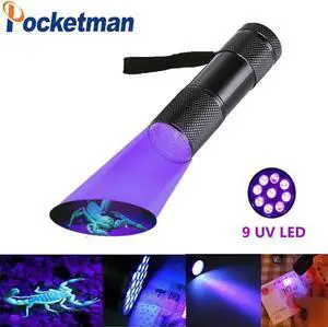Flashlight Mini Professional Fluorescent agent detection Torch Blacklight Detector for Pet Urine Stains Scorpion Bed Bug camp