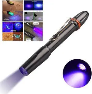 365nM 395nM LED UV Penlight 3W Ultra Violet Pen Flashlight Portable Ultraviolet Pen Light With Clip For Money Detect