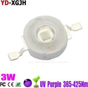 Power UV Purple LED Chips 365-367nm 370-375nm 380-385nm 385-390nm 390-395nm 400nm 410nm 420nm COB Ultraviolet Lights 3W