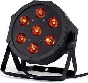 7x18W LED Flat SlimPar RGBWA UV  Light 6in1 LED DJ Wash Light Stage dmx light  Stage lighting 6/10 channes