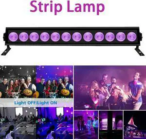 12LED DJ Disco Stage Light Night Lamp Body Paint Bar Home Decor Integrated Blacklight UV Black With Rack Christmas Party Club