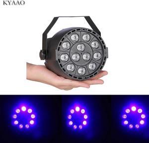 12W UV LED par light 90-240V home party colored stage lighting sound control dj background lights disco bar purple projector