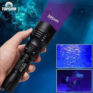 Professional 395nm UV LED Diving Flashlight Underwater 50m 3W UV Diving Light 5-Mode Ultraviolet Lantern For Fishing