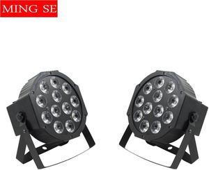 2pcs/lots Flat Par Led Of 12x12w RGBWA UV 6in1 Led Par Light Can Par 64 Led dj Projector Wall Washer Lighting Stage Light