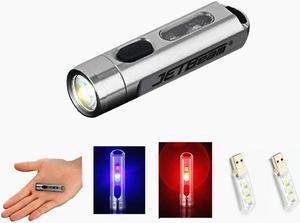 MINI ONE Five Colors Multi-purpose EDC Light RGB Color LED Type-C USB Fast Charging Mini Flashlight with UV Light