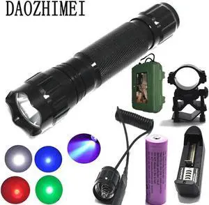 501B XM-L T6 Q5 Light LED Tactical Flashlight Torch Pressure Switch Mount Hunting Rifle Gun Light Lamp