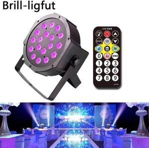 18 LED Stage Lights Auto Sound Active DMX512 Master-slave Violet Led Laser Projection Lighting Party Club Disco par Light