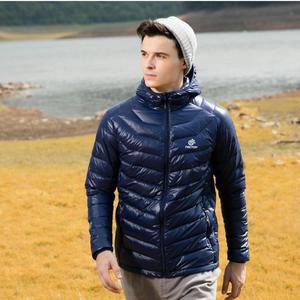 Outdoor Super light down Jacket For Men Solid color Hooded ultra-light coat windproof warm outwear Slim ski Hiking Jacket