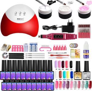 Builder Set Nail Set 6W UV LED Lamp For Manicure  Nail Polish Kit Soak Off  Varnish For Poly  Kit Dryer Machine