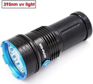 12pcx 365nm T6 uv led flashLight 395nm torch blacklight flashlight 84Watt ultraviolet high quality lamp torcia linterna(4x18650)